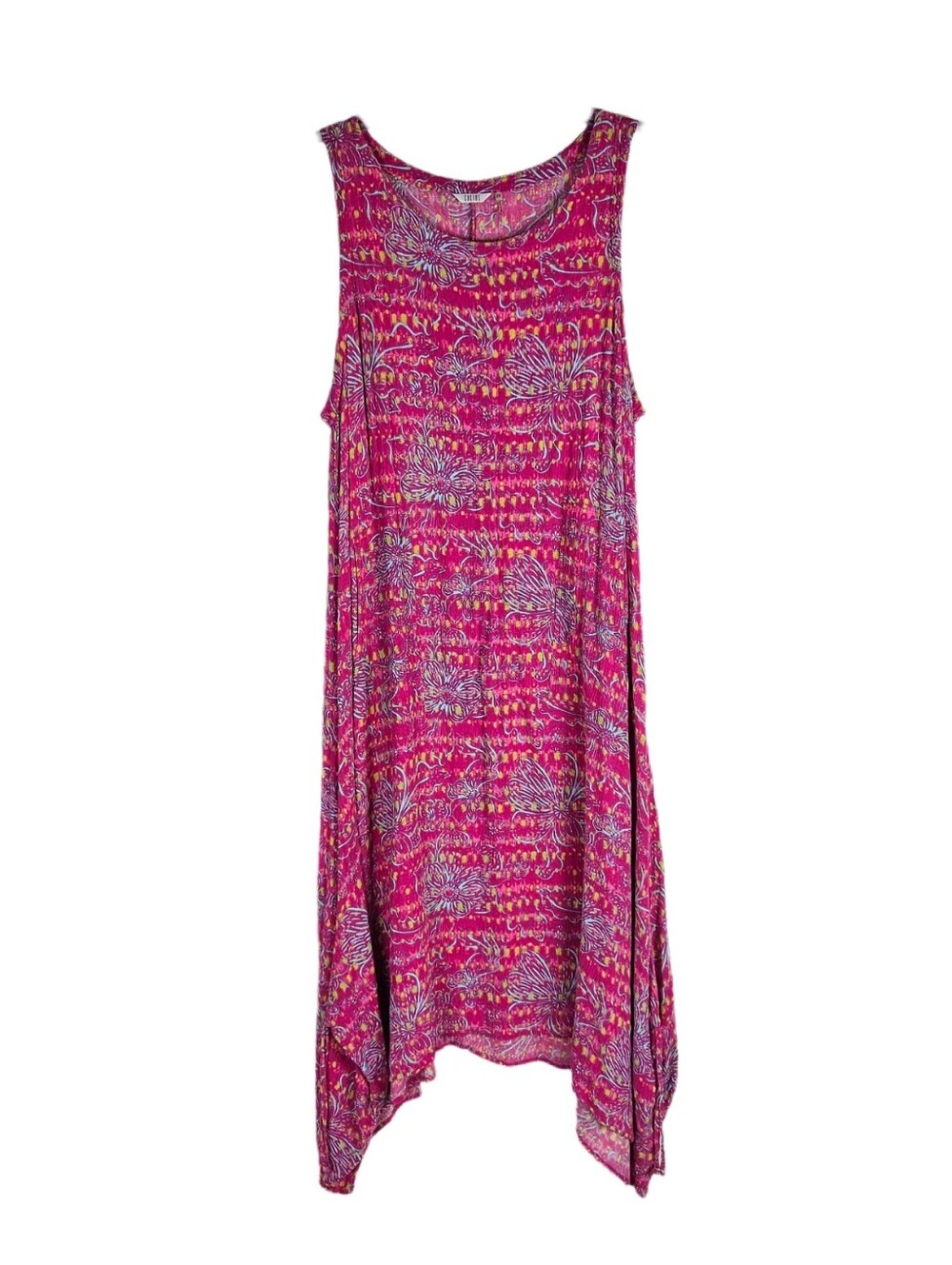Kaktus Maxi Dress Tropical Pockets Pink Lighweight Womens 2x Sleeveless Vacation